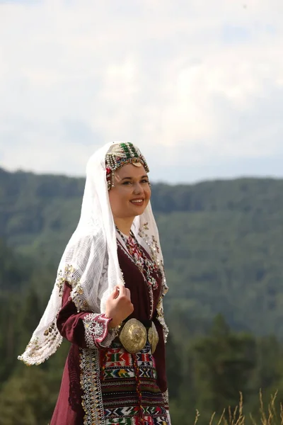 Koprivshtica Bulgaria August 2022 People Traditional Folk Costume National Folklore — Fotografia de Stock