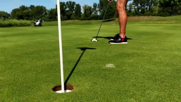 Prague Czech Republic 2022 View Female Golfer Playing Golf Female — Stockvideo