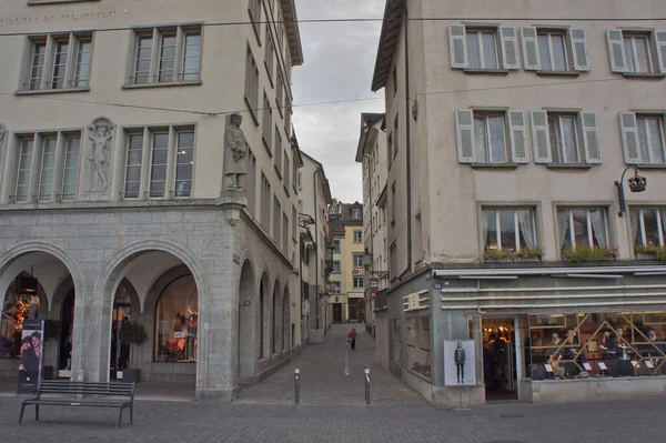 Zurique Vista Rua Cidade Velha Suíça Europa — Fotografia de Stock