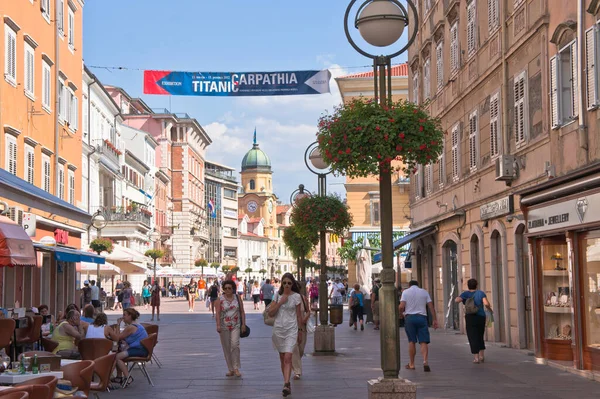 Rijeka Vista Rua Cidade Velha Croácia Balcãs Europa — Fotografia de Stock