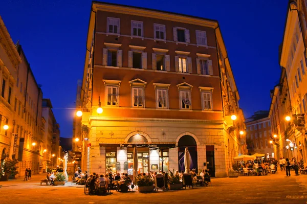 Trieste Old City Street View Night Italy Europe — 图库照片