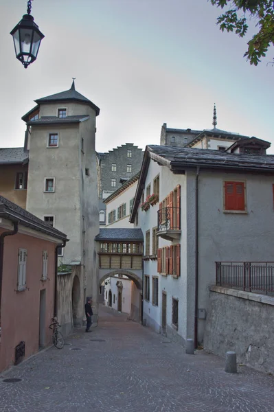 Sion Vista Rua Cidade Velha Suíça Europa Imagem De Stock