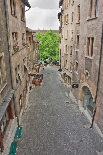 Genebra Cidade Velha Vista Rua Suíça Europa — Fotografia de Stock