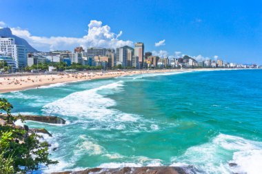 Rio de Janeiro, Ipanema plaj manzarası, Brezilya, Güney Amerika