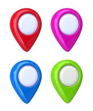 Set of Location pins. 3D illustration