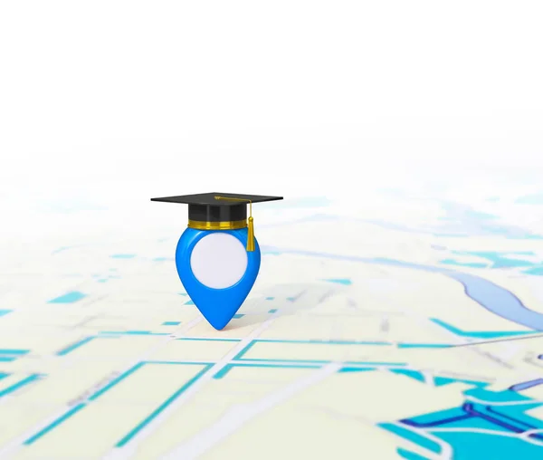 School Location Icon Student Hat Institution Illustrat — Zdjęcie stockowe