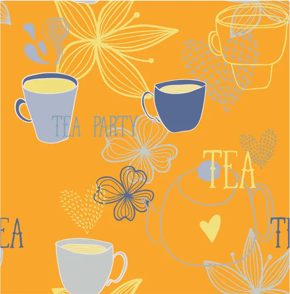 Hermosa fiesta de té fondo — Vector de stock