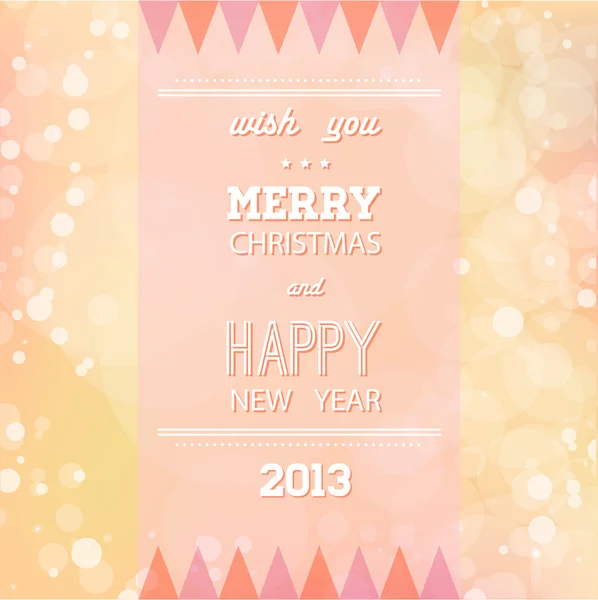 Merry Christmas and a Happy New Year poster with bokeh — Stock Vector