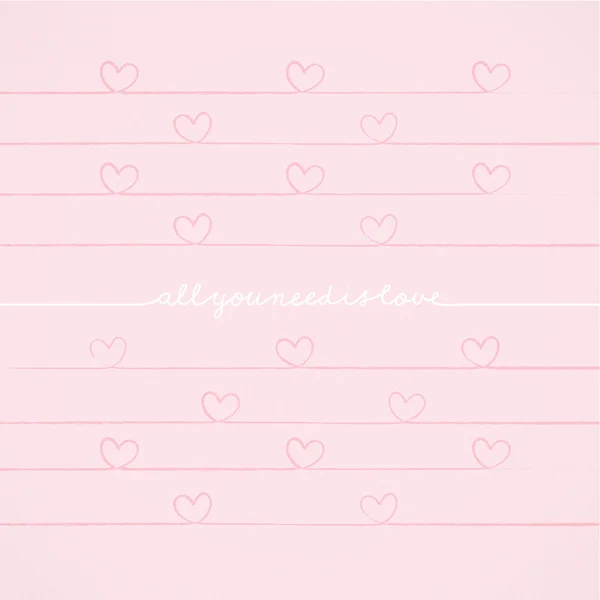 Elegante tarjeta de amor con palabras "todo lo que necesitas es amor ". — Vector de stock
