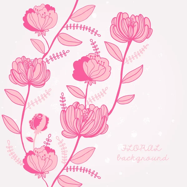 Κομψό floral φόντο σε ροζ χρώμα — Διανυσματικό Αρχείο
