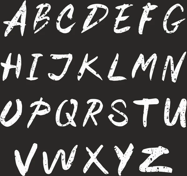 Hand written ink alphabet — Stock Vector