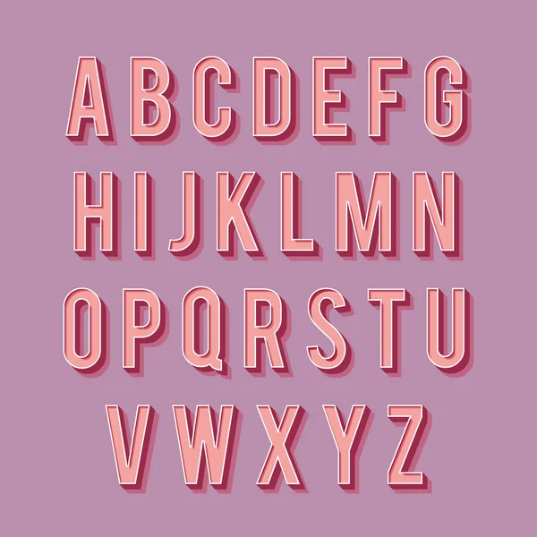 Retro-lettertype. 3D-letters — Stockvector