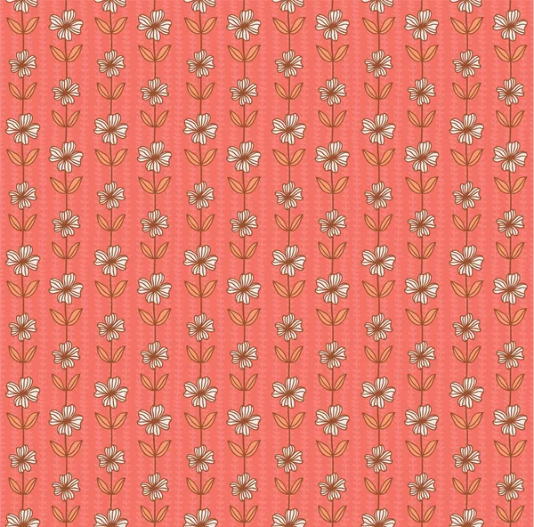 Nahtloses Muster mit Blumen und Blättern — Stockvektor