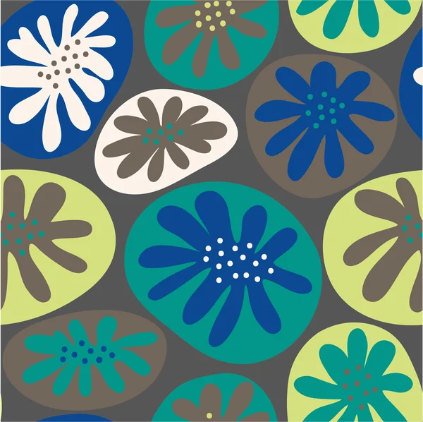 Abstraktes nahtloses Muster mit stilisierten Blumen — Stockvektor