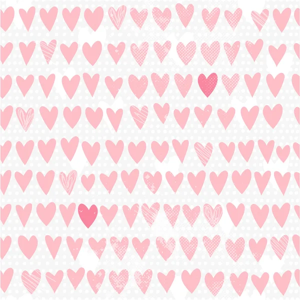 Romantic seamless pattern with small hand drawn hearts. — Stock Vector