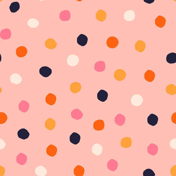 Padrão Sem Costura Polka Dot Textura Abstrata Com Papel Cortar — Vetor de Stock