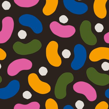 Soyut şekilli, kusursuz bir doku. Geometrik şekilli desen, noktalar ve kabarcıklar. Modern kesme şekilli soyut arkaplan.