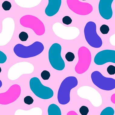 Soyut şekilli, kusursuz bir doku. Geometrik şekilli desen, noktalar ve kabarcıklar. Modern kesme şekilli soyut arkaplan.