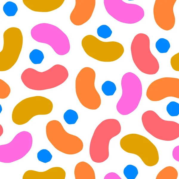 Super Cute Seamless Pattern Multicolored Shapes Modern Texture Cutout Figures — Stock Fotó