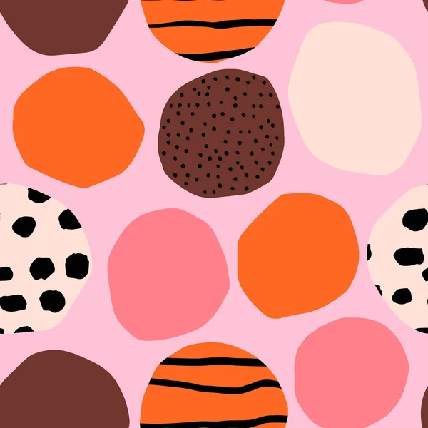 Vector Seamless Pattern Circles Ink Texture Bright Bold Background Modern — 스톡 사진