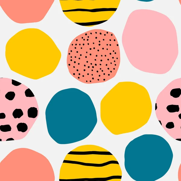 Super Cute Seamless Pattern Multicolored Shapes Modern Texture Cutout Figures — Fotografia de Stock