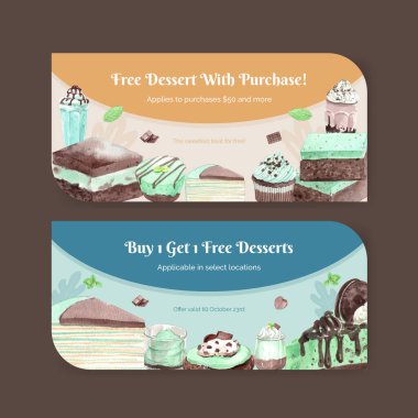 Nane şekerli çikolata şablonu, suluboya stil.