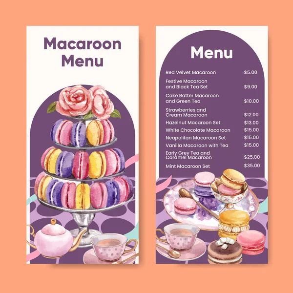 Flyer Template Macaron Sweet Concept Watercolor Styl — 图库矢量图片
