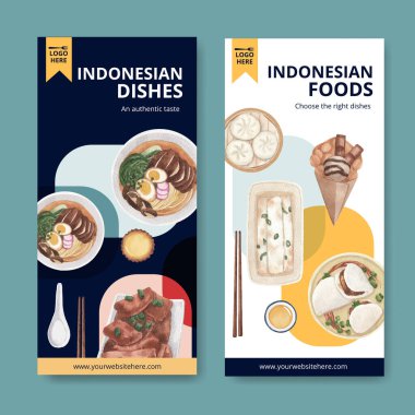 Endonezya kruvazörü konsepti ile uçan şablon, suluboya stil