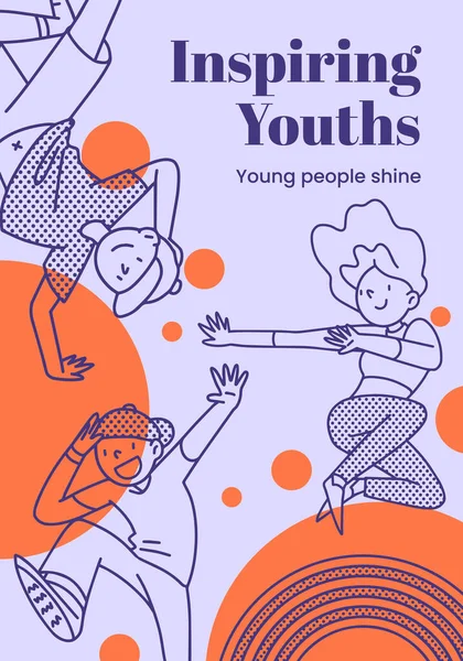 Poster template with happy youth fun concept,watercolor styl