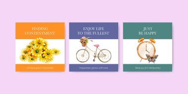 Sancak şablonu ile mutluluk gerçekleşir. Gün konsepti, suluboya stil