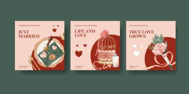 Fevkalade yeşil düğün konsepti, suluboya şablonu