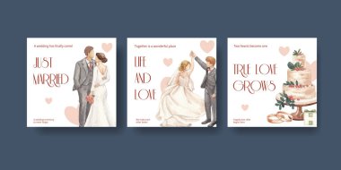 Fevkalade yeşil düğün konsepti, suluboya şablonu