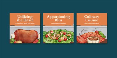 Bayrak şablonu şeflik günü konsepti, suluboya stil.