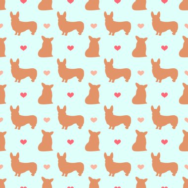 Corgi köpek Dikişsiz desen arka tasarımında kullanılmak