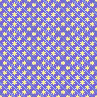 Sarı çiçekli mor kapağında izole soyut Dikişsiz desen arka plan parlak renkli