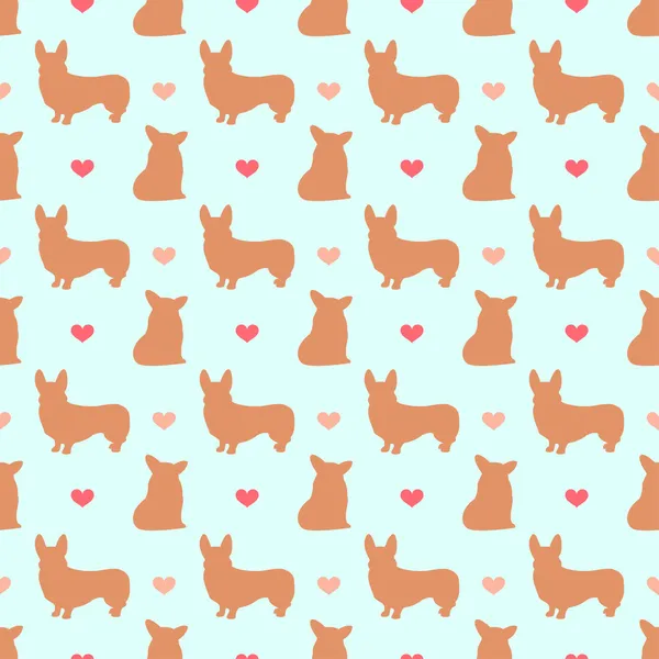 Corgi dog seamless pattern background for use in design — Stock Vector