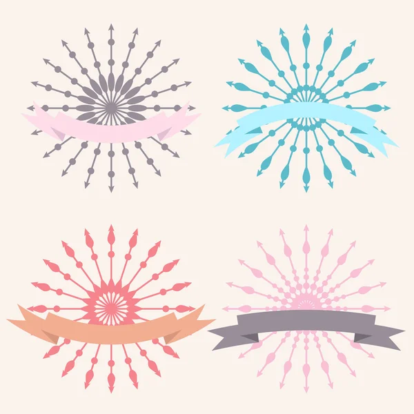 Abstract soft colored vector rays set for use in design — Stock Vector