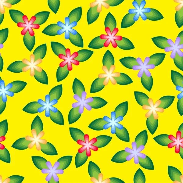 Fondo de patrón vectorial con flores de colores brillantes — Vector de stock