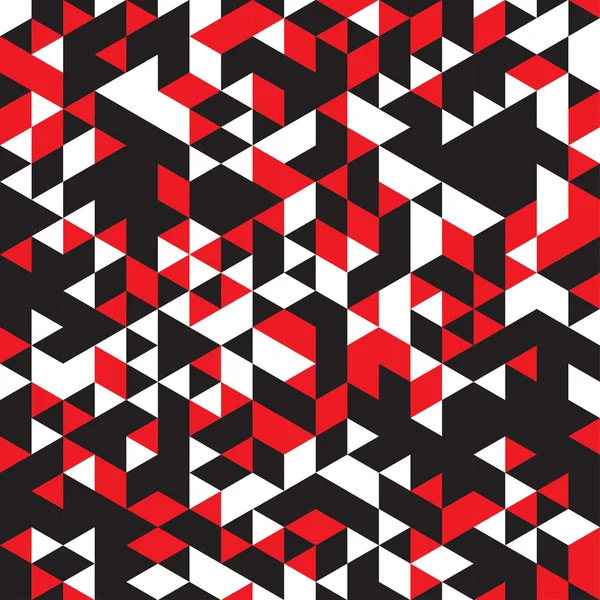 Padrão geométrico abstrato de cores vermelho, branco e preto — Vetor de Stock