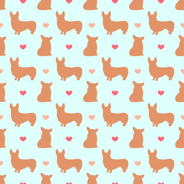Corgi hond naadloze patroon achtergrond voor gebruik in ontwerp Vectorbeelden
