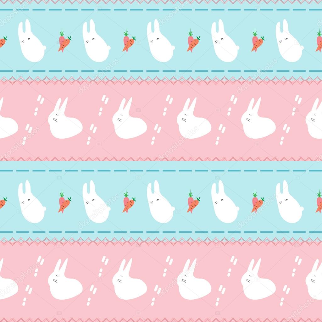 Soft colored cartoon rabbits seamless pattern background for use in design