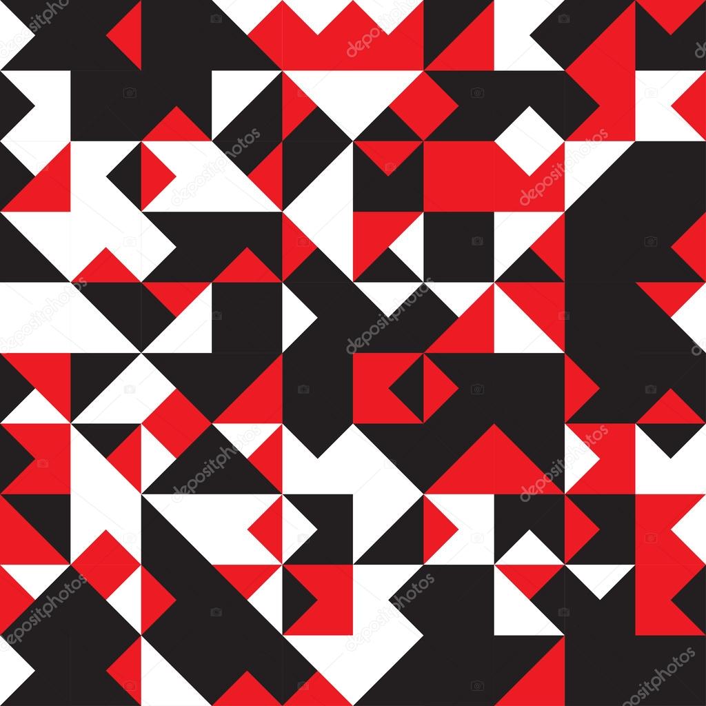 Abstract geometric pattern of red, white and black colors