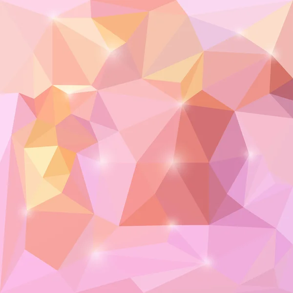 Abstracte helder roze gekleurde vector driehoekige geometrische achtergrond met in het oog springende verlichting voor gebruik in ontwerp voor kaart, uitnodiging, poster, spandoek, plakkaat of billboard dekking — Stockvector