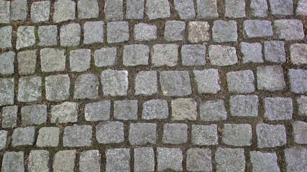 Мозаїчні Дорожні Бруківки Сірих Чотирикутних Каменів — стокове фото