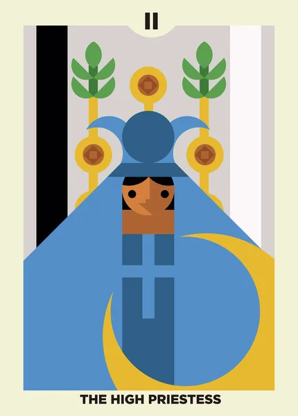 Minimalist Tarot Card High Priestess — Vetor de Stock