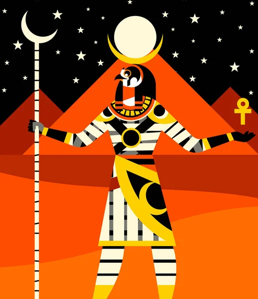 Honshu Egyptian God Moon — Stockvektor