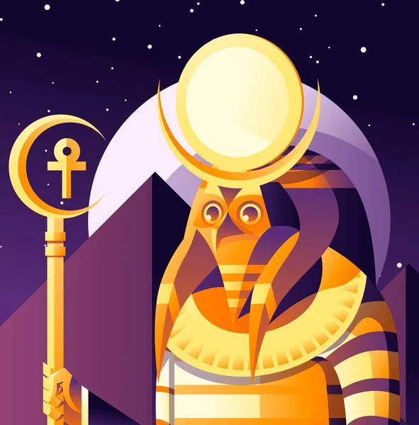 Honshu Αιγύπτιος Θεός Του Φεγγαριού — Διανυσματικό Αρχείο