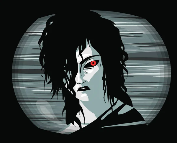 Pale Creepypasta Woman Screen — Stockvector