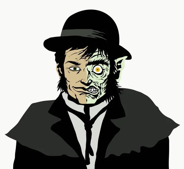 Jekyll Hyde Horror Monster Transformation — Stockvector