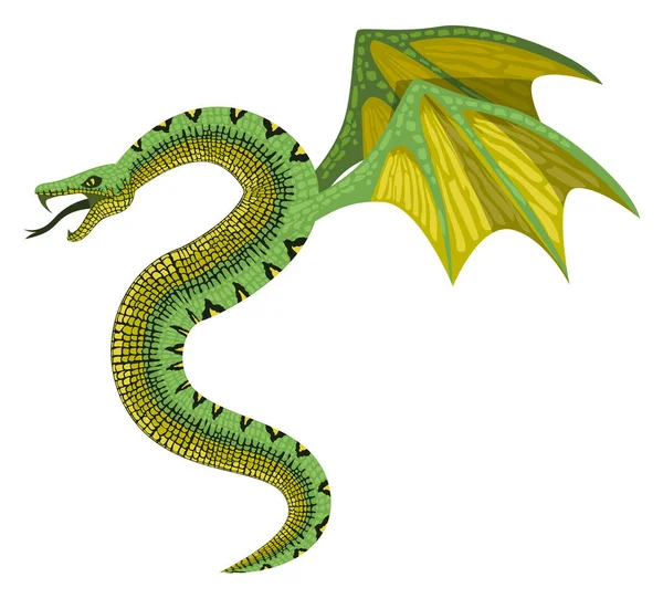 有翅膀的飞蛇神话中的生物 — 图库矢量图片